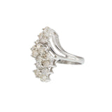 Retro Era 14KT White Gold Diamond Cluster Ring