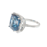 London Blue Topaz and Diamond Ring in 14KT White Gold