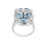 London Blue Topaz and Diamond Ring in 14KT White Gold