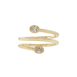 Finger Wrap Ring with Oval Diamonds in 14K Yellow Gold