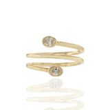 Finger Wrap Ring with Oval Diamonds in 14K Yellow Gold