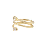 Finger Wrap Ring with Oval Diamonds in 14K Yellow Gold