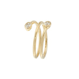 Finger Wrap Ring with Oval Diamonds in 14K Yellow Gold