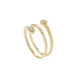 Finger Wrap Ring with Oval Diamonds in 14K Yellow Gold