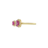 14KT Yellow Gold Oval Ruby and Diamond Fancy Ring