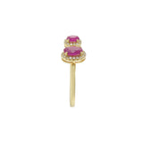 14KT Yellow Gold Oval Ruby and Diamond Fancy Ring
