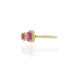 14KT Yellow Gold Oval Ruby and Diamond Fancy Ring