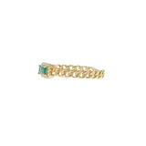 14KT Yellow Gold Emerald & Diamond Chain-Link Ring