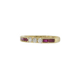 14KT Yellow Gold Ruby and Diamond Alternating Ring