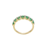 14KT Yellow Gold Emerald and Diamond Alternating Ring