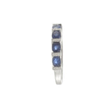 14KT White Gold Sapphire and Diamond Alternating Ring