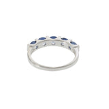 14KT White Gold Sapphire and Diamond Alternating Ring