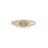 14KT Yellow Gold Marquise Cut Diamond Bezel Ring