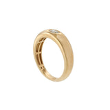 14KT Yellow Gold Bezel Set Oval Diamond Ring
