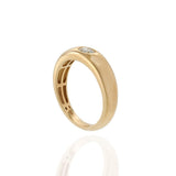 14KT Yellow Gold Bezel Set Oval Diamond Ring