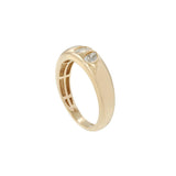 14KT Yellow Gold Bezel-Set Pear and Emerald Cut Diamond Band