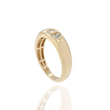 14KT Yellow Gold Bezel-Set Pear and Emerald Cut Diamond Band