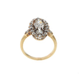 Antique Victorian Era 18KT Yellow Gold Old Mine Cut Diamond Ring