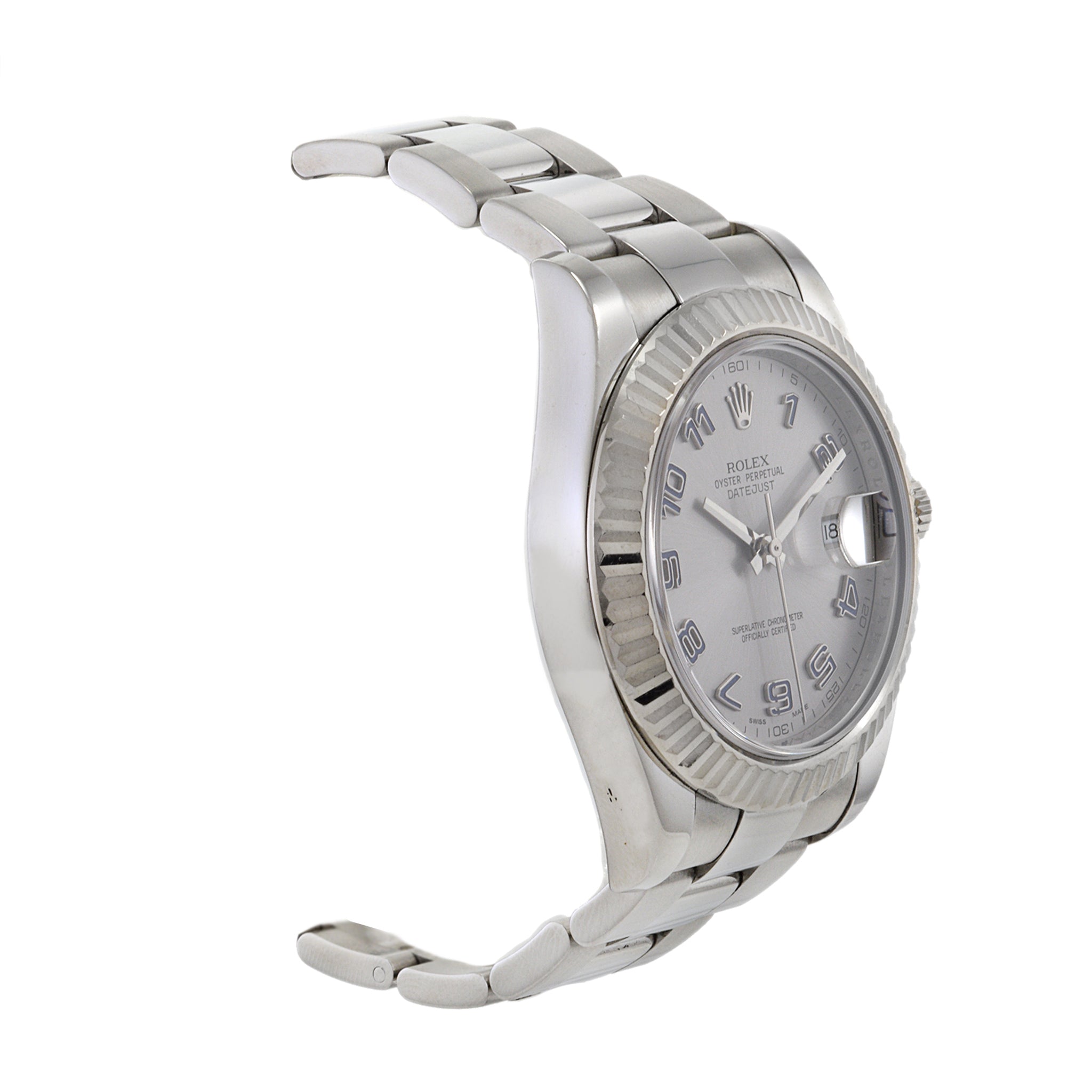 Rolex 41mm Datejust Reference 116334 Stainless Steel and White Gold