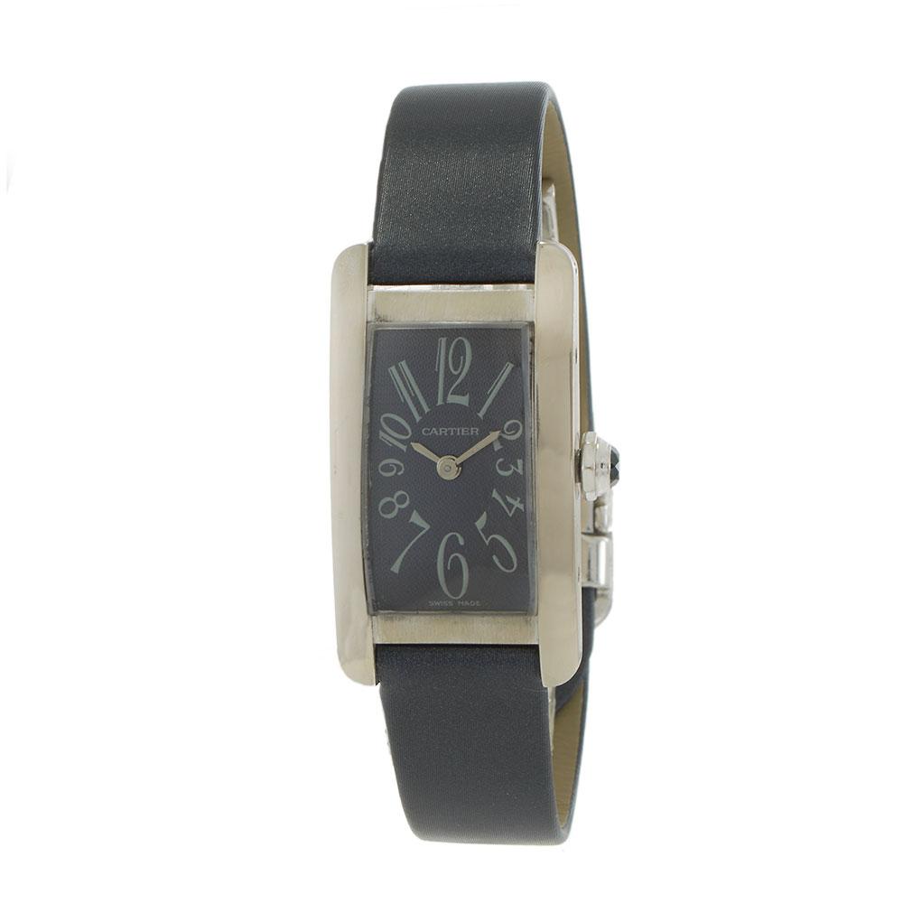 Cartier Tank Américaine 18KT White Gold Blue Dial 19x35MM – Quartz