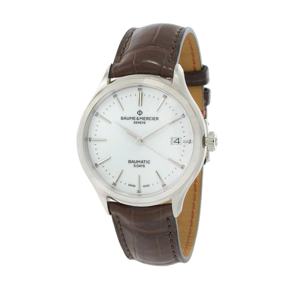 Baume & Mercier Clifton Automatic White Dial Steel Men's Watch
