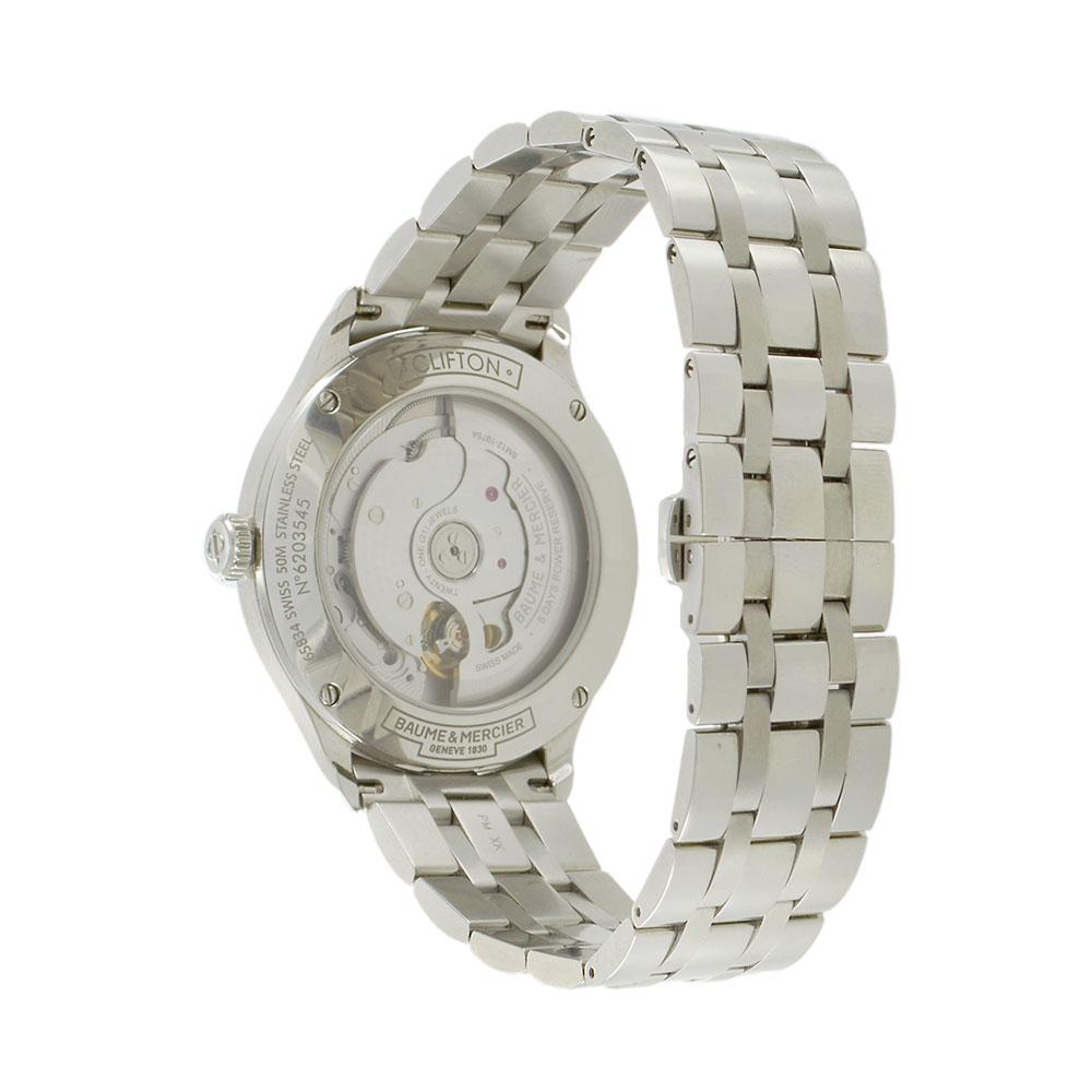 Baume & Mercier Clifton Automatic White Dial Steel Men's Watch