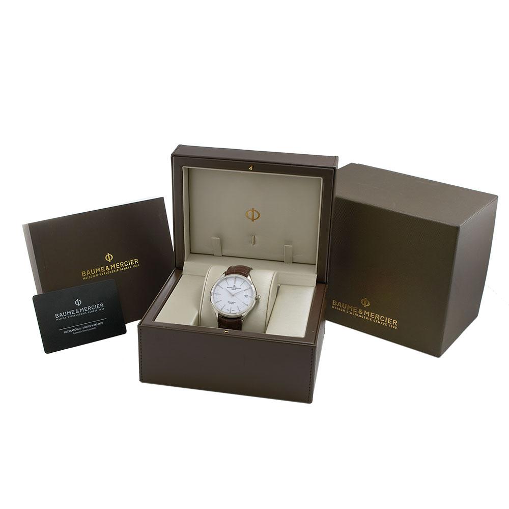 Baume & Mercier Clifton Automatic White Dial Steel Men's Watch