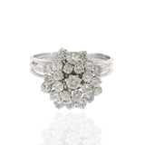 Vintage Platinum Diamond Cluster Ring