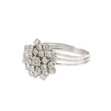 Vintage Platinum Diamond Cluster Ring