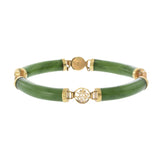 Vintage 14KT Yellow Gold Jade Link Bracelet