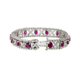 18kt White Gold, Diamond and Ruby Bracelet