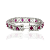 18kt White Gold, Diamond and Ruby Bracelet