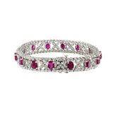 18kt White Gold, Diamond and Ruby Bracelet