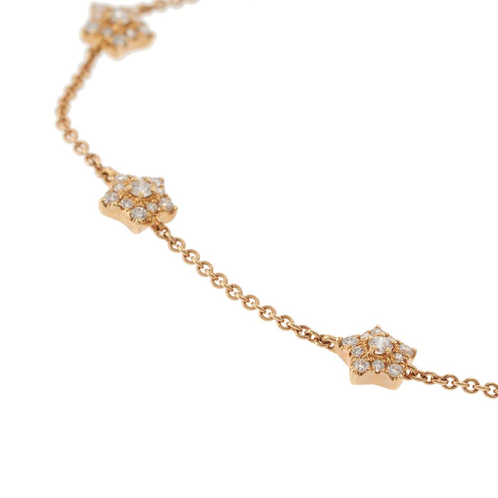 18KT Rose Gold Adjustable Diamond Star Bracelet
