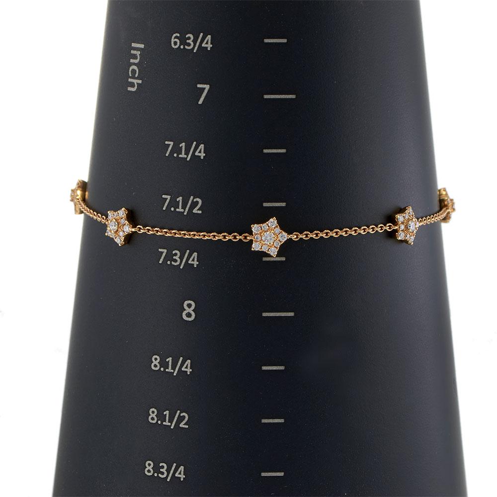 18KT Rose Gold Adjustable Diamond Star Bracelet