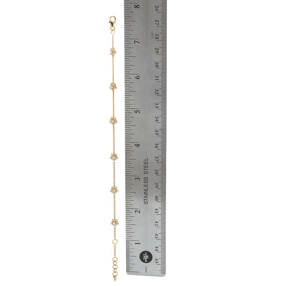 18KT Rose Gold Adjustable Diamond Star Bracelet