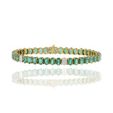 18KT Yellow Gold Diamond And Emerald Bracelet