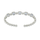 18KT White Gold Tanzanite and Diamond Cuff Bangle