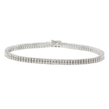 18KT White Gold 2.83CT Double Row Diamond Tennis Bracelet