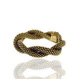 Estate 14KT Yellow Gold Retro Era Italian Puffed Braided Bead Bracelet