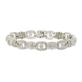 14KT White Gold Diamond Bar Link Bracelet