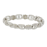 14KT White Gold Diamond Bar Link Bracelet