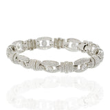 14KT White Gold Diamond Bar Link Bracelet