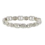 14KT White Gold Diamond Bar Link Bracelet