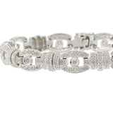 14KT White Gold Diamond Bar Link Bracelet