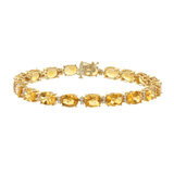 14KT Yellow Gold Oval Citrine and Diamond Bracelet