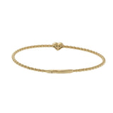 14KT Yellow Gold Diamond Heart Beaded Flex Bangle