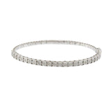 14KT White Gold .50ct Diamond Flex Bangle with Larger Settings