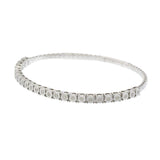 14KT White Gold .50ct Diamond Flex Bangle with Larger Settings