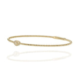 14KT Yellow Gold Diamond 'Evil Eye' Flex Bangle